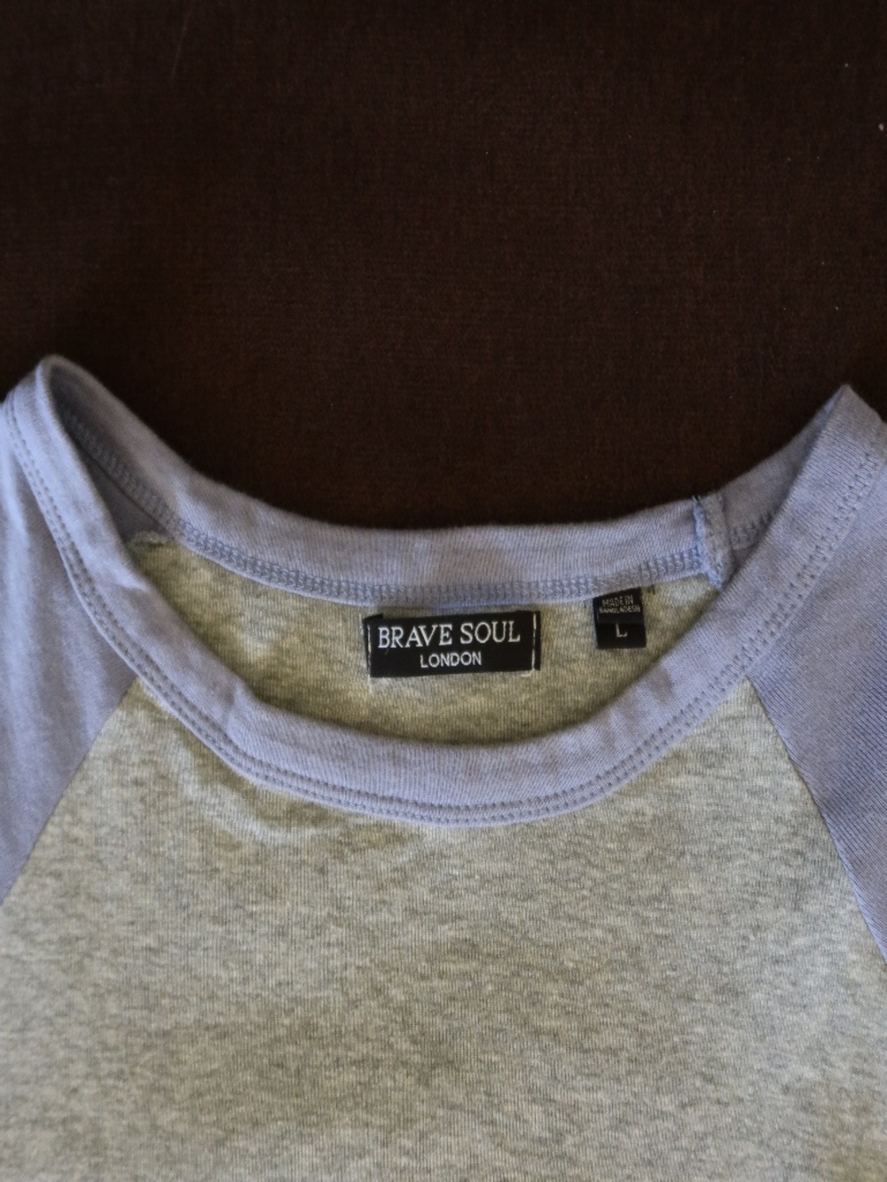 Periwinkle & Gray Colorblock Raglan Crop Tee - Picture 5 of 6